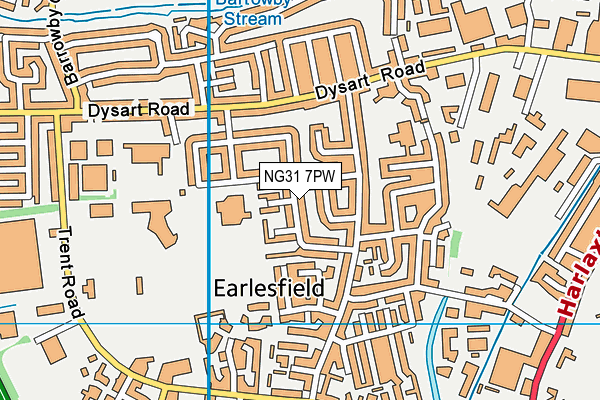 NG31 7PW map - OS VectorMap District (Ordnance Survey)