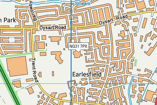 NG31 7PX map - OS VectorMap District (Ordnance Survey)