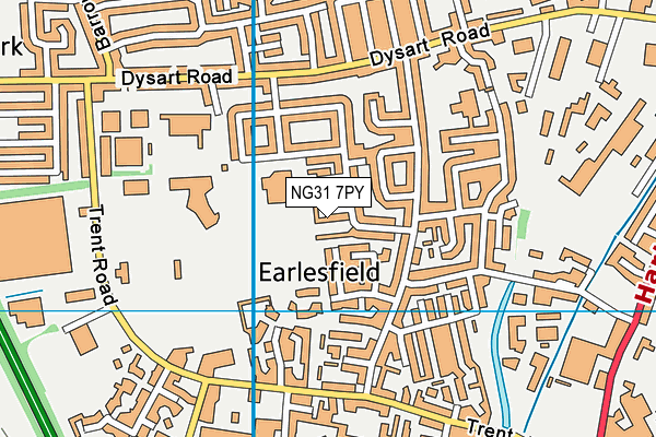 NG31 7PY map - OS VectorMap District (Ordnance Survey)