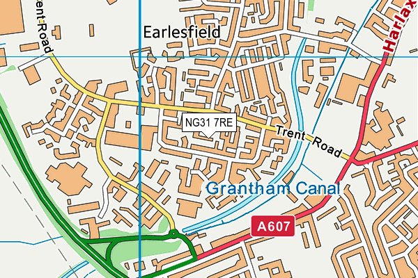 NG31 7RE map - OS VectorMap District (Ordnance Survey)