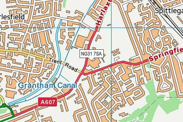 NG31 7SA map - OS VectorMap District (Ordnance Survey)