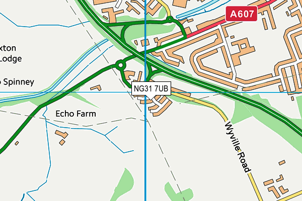 NG31 7UB map - OS VectorMap District (Ordnance Survey)
