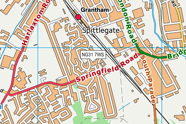 NG31 7WS map - OS VectorMap District (Ordnance Survey)