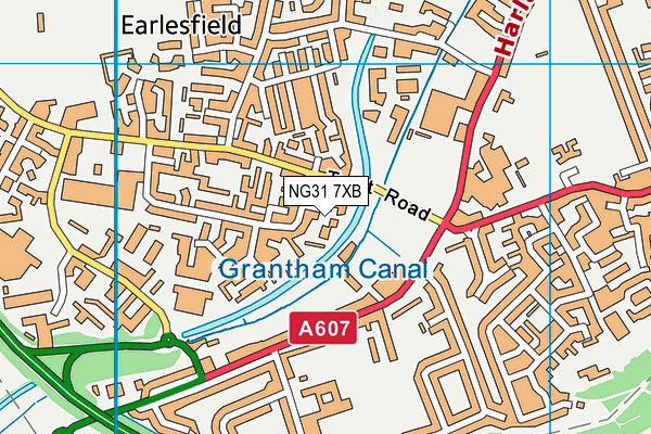 NG31 7XB map - OS VectorMap District (Ordnance Survey)