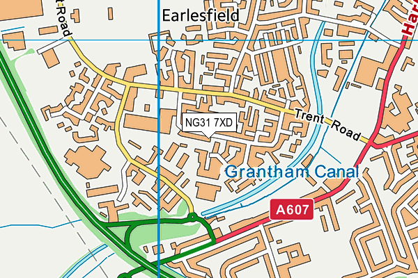 NG31 7XD map - OS VectorMap District (Ordnance Survey)