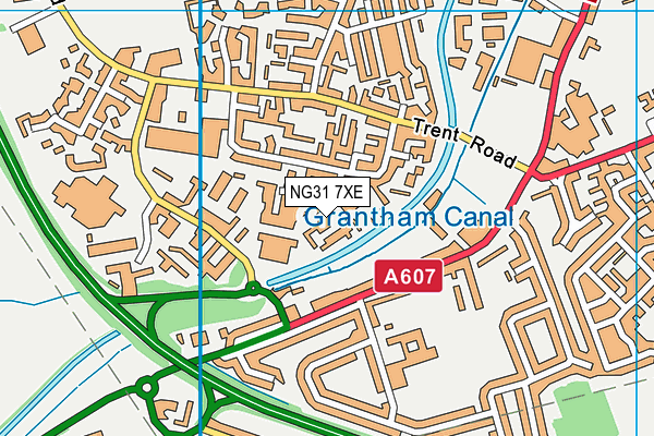 NG31 7XE map - OS VectorMap District (Ordnance Survey)