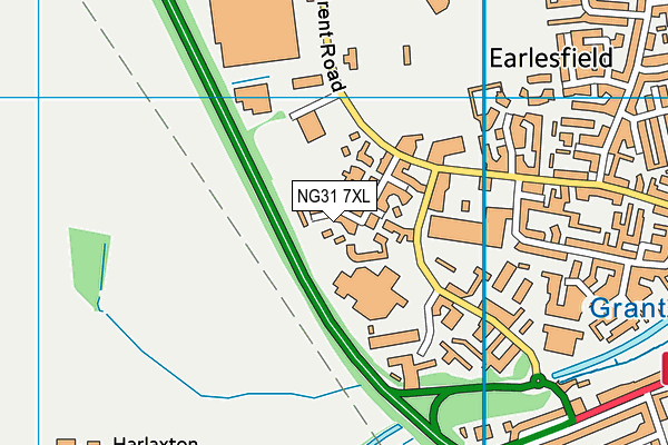 NG31 7XL map - OS VectorMap District (Ordnance Survey)