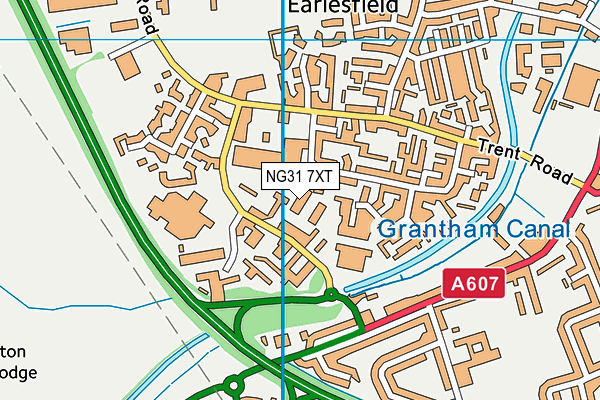 Urban Hotel (Grantham) map (NG31 7XT) - OS VectorMap District (Ordnance Survey)