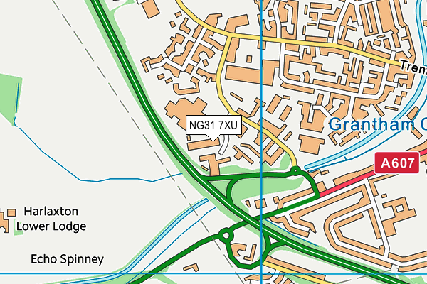 NG31 7XU map - OS VectorMap District (Ordnance Survey)