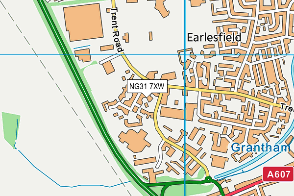 NG31 7XW map - OS VectorMap District (Ordnance Survey)