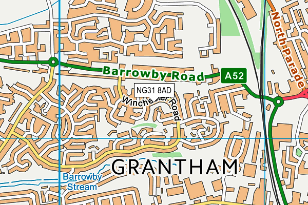 NG31 8AD map - OS VectorMap District (Ordnance Survey)