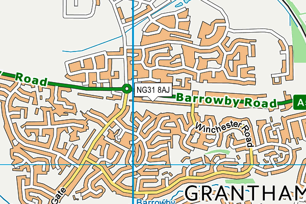 NG31 8AJ map - OS VectorMap District (Ordnance Survey)