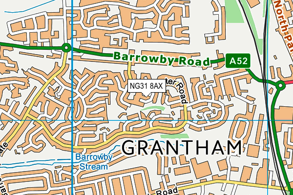 NG31 8AX map - OS VectorMap District (Ordnance Survey)