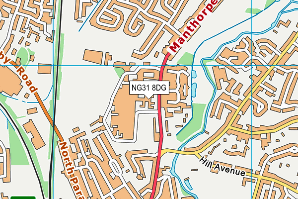 NG31 8DG map - OS VectorMap District (Ordnance Survey)