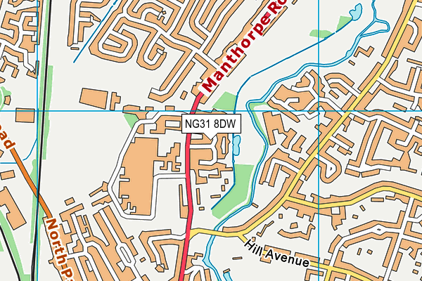 NG31 8DW map - OS VectorMap District (Ordnance Survey)