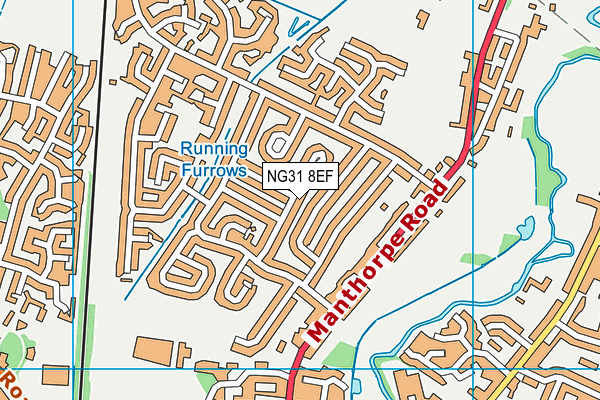 NG31 8EF map - OS VectorMap District (Ordnance Survey)