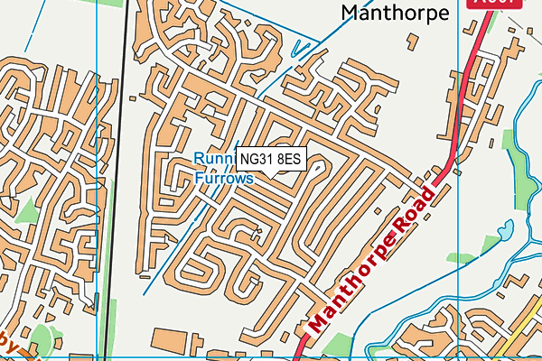 NG31 8ES map - OS VectorMap District (Ordnance Survey)