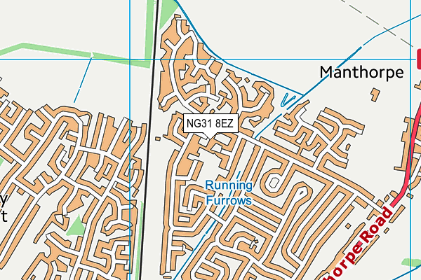 NG31 8EZ map - OS VectorMap District (Ordnance Survey)