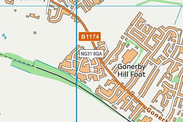 NG31 8GA map - OS VectorMap District (Ordnance Survey)