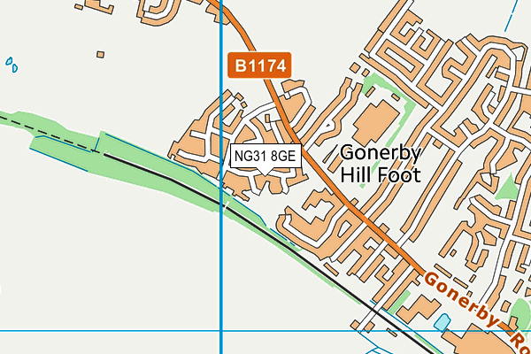 NG31 8GE map - OS VectorMap District (Ordnance Survey)