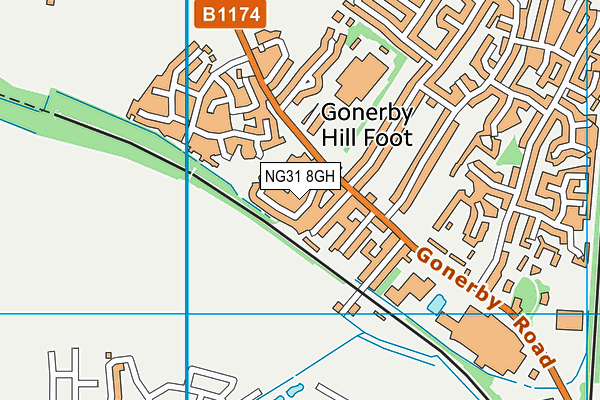 NG31 8GH map - OS VectorMap District (Ordnance Survey)