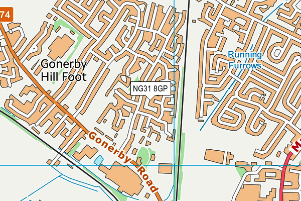 NG31 8GP map - OS VectorMap District (Ordnance Survey)