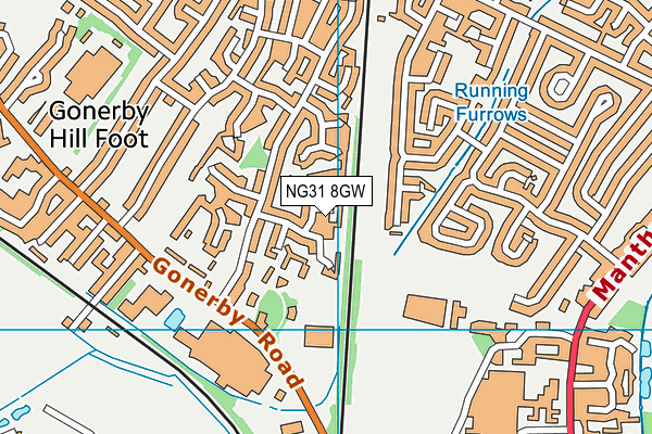 NG31 8GW map - OS VectorMap District (Ordnance Survey)
