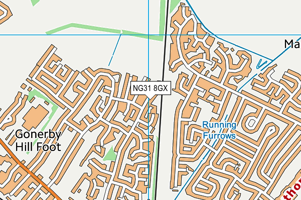 NG31 8GX map - OS VectorMap District (Ordnance Survey)