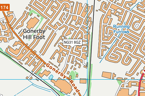 NG31 8GZ map - OS VectorMap District (Ordnance Survey)
