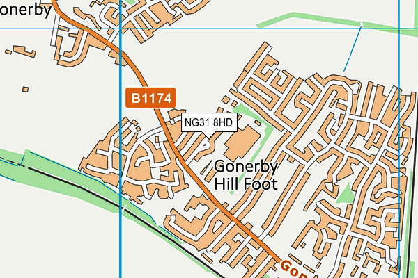 NG31 8HD map - OS VectorMap District (Ordnance Survey)