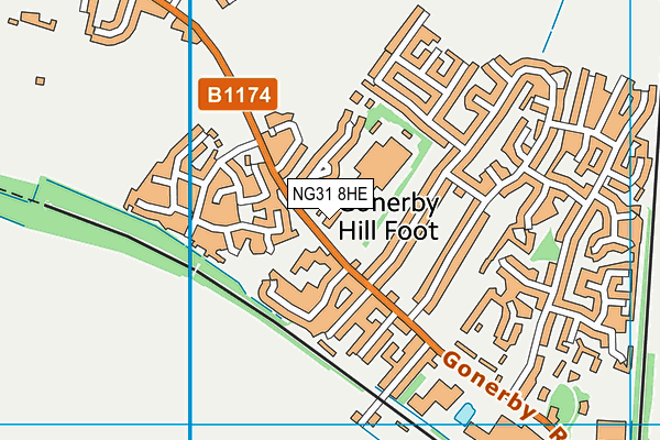 NG31 8HE map - OS VectorMap District (Ordnance Survey)