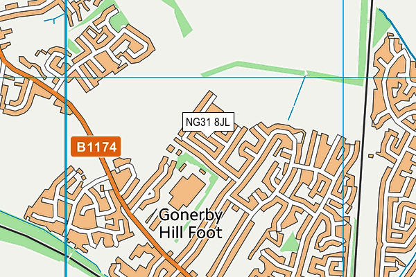 NG31 8JL map - OS VectorMap District (Ordnance Survey)