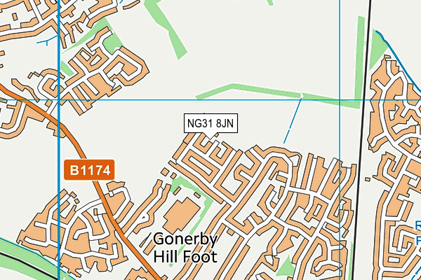 NG31 8JN map - OS VectorMap District (Ordnance Survey)