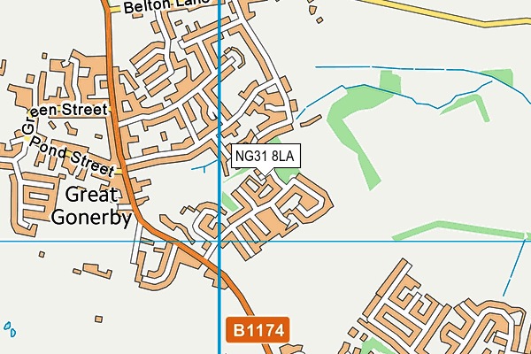 NG31 8LA map - OS VectorMap District (Ordnance Survey)