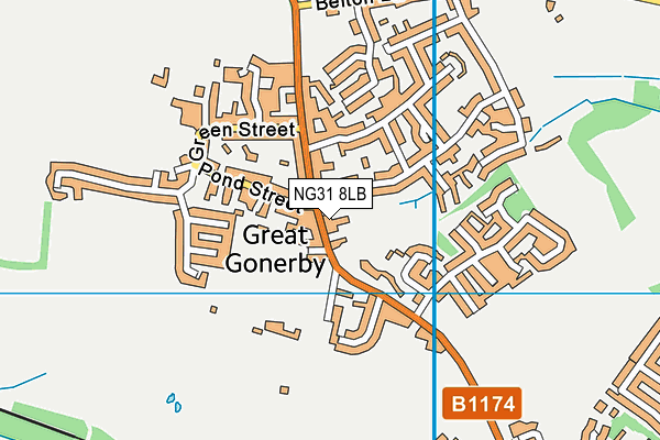 The St Sebastian's Church of England Primary School, Great Gonerby map (NG31 8LB) - OS VectorMap District (Ordnance Survey)