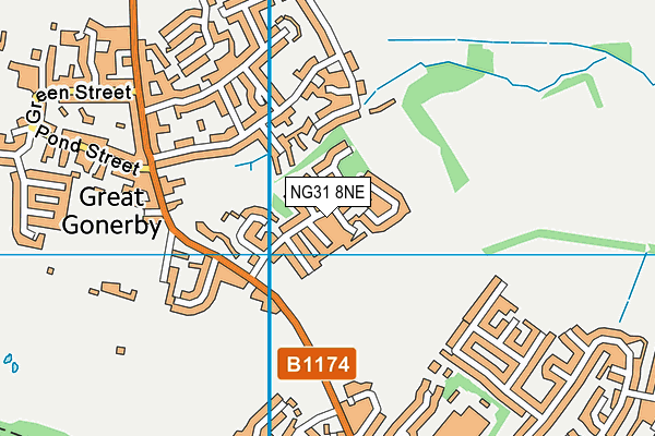 NG31 8NE map - OS VectorMap District (Ordnance Survey)