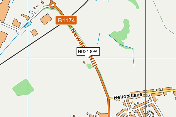 NG31 8PA map - OS VectorMap District (Ordnance Survey)