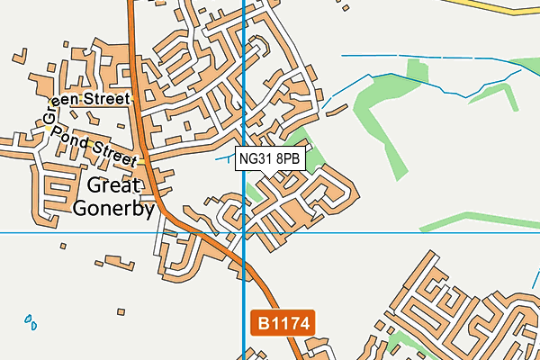 NG31 8PB map - OS VectorMap District (Ordnance Survey)