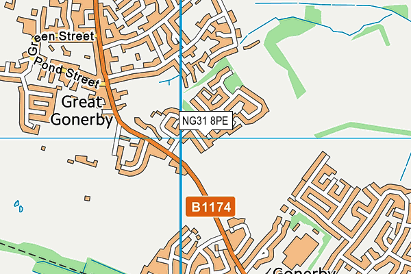 NG31 8PE map - OS VectorMap District (Ordnance Survey)