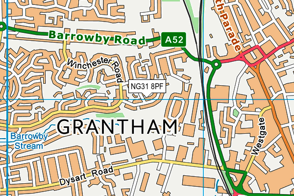 NG31 8PF map - OS VectorMap District (Ordnance Survey)