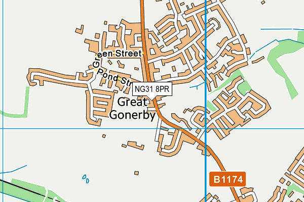 NG31 8PR map - OS VectorMap District (Ordnance Survey)