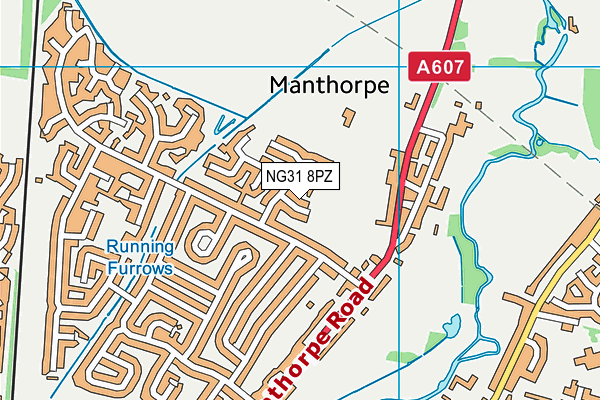 NG31 8PZ map - OS VectorMap District (Ordnance Survey)