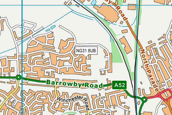 NG31 8UB map - OS VectorMap District (Ordnance Survey)