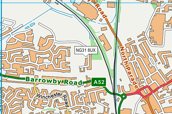 NG31 8UX map - OS VectorMap District (Ordnance Survey)