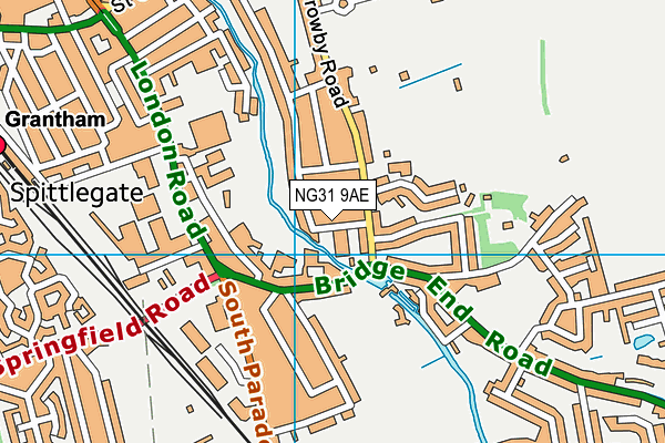 NG31 9AE map - OS VectorMap District (Ordnance Survey)