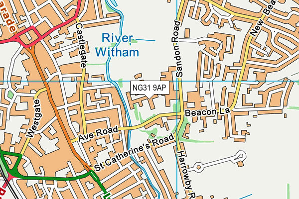 Grantham College map (NG31 9AP) - OS VectorMap District (Ordnance Survey)