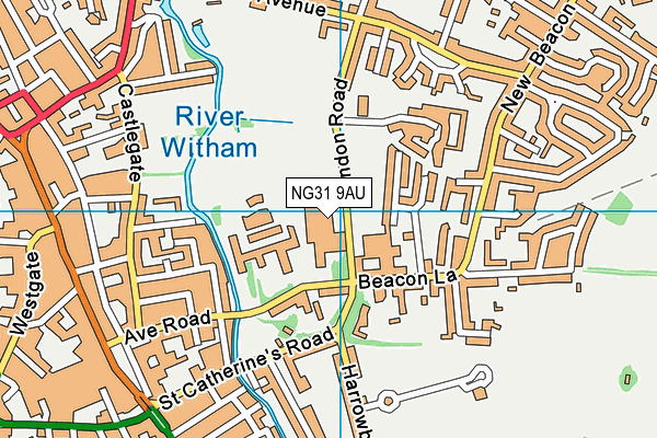 Kesteven and Grantham Girls' School map (NG31 9AU) - OS VectorMap District (Ordnance Survey)