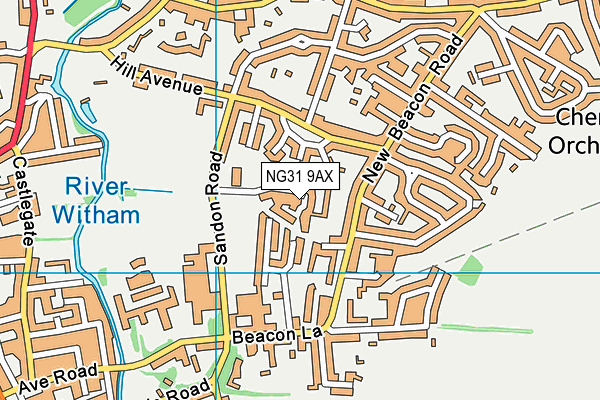 NG31 9AX map - OS VectorMap District (Ordnance Survey)