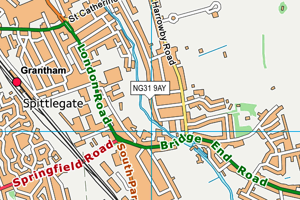 NG31 9AY map - OS VectorMap District (Ordnance Survey)