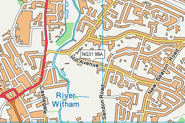 NG31 9BA map - OS VectorMap District (Ordnance Survey)